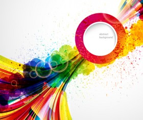 Dynamic elements and grunge background vector 06