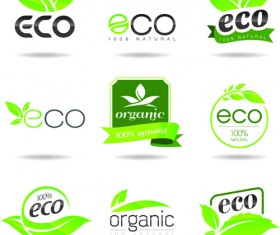 Eco with natural logos and labels vector 01
