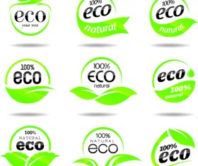 Eco with natural logos and labels vector 03