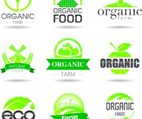 Eco with natural logos and labels vector 04