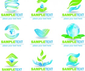 Ecology and earth creative logos vector set 01