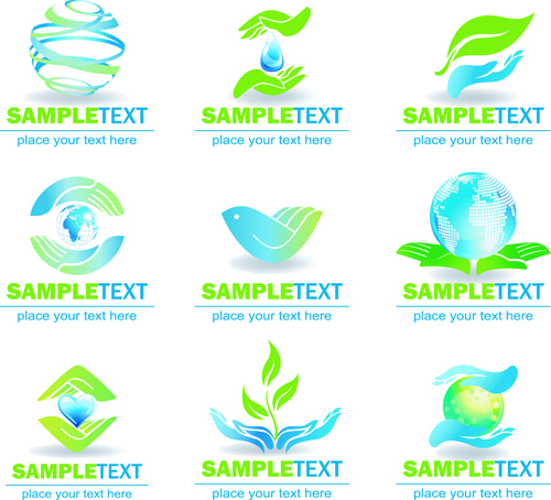 Ecology and earth creative logos vector set 01