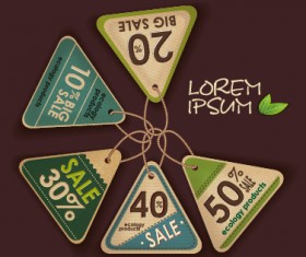 Ecology products price tags vector set 02