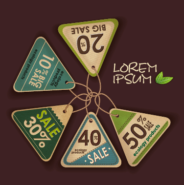 Ecology products price tags vector set 02