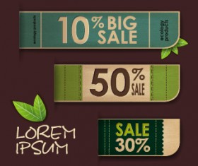 Ecology products price tags vector set 04