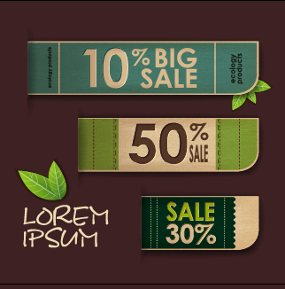 Ecology products price tags vector set 04