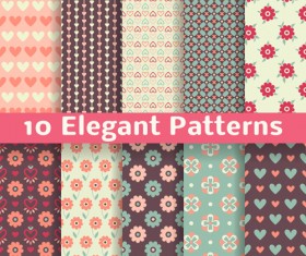Elegant floral patterns vector material
