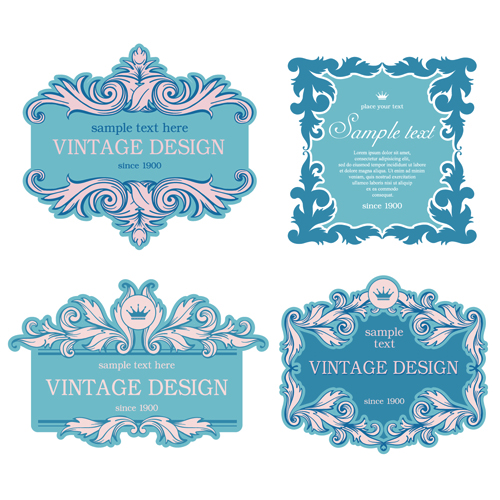 Elegant frame vintage design vector 01