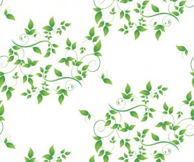 Elegant green leaves seamless pattern vector