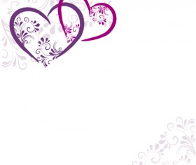 Elegant heart with floral background vector 04