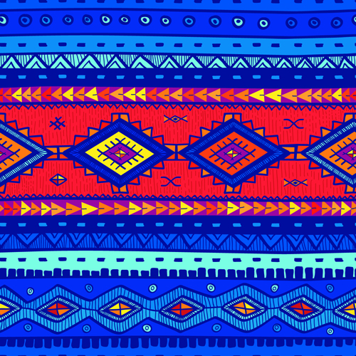 Ethnic style tribal patterns graphics vector 01