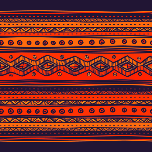 Ethnic style tribal patterns graphics vector 03