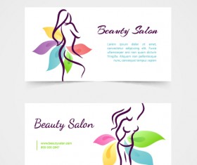 Exquisite beauty salon business cards vector material 01