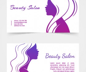 Exquisite beauty salon business cards vector material 02
