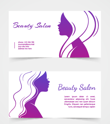 Exquisite beauty salon business cards vector material 02