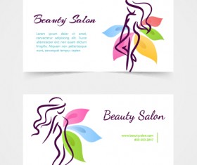 Exquisite beauty salon business cards vector material 03