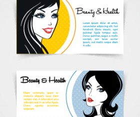 Exquisite beauty salon business cards vector material 04
