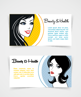 Exquisite beauty salon business cards vector material 04