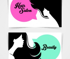 Exquisite beauty salon business cards vector material 05