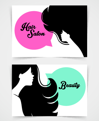 Exquisite beauty salon business cards vector material 05