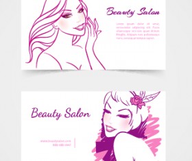 Exquisite beauty salon business cards vector material 06