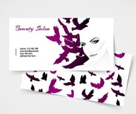 Exquisite beauty salon business cards vector material 07