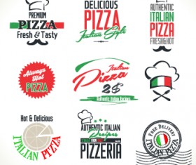 Exquisite pizza logos design vector material 01