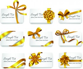 Free Vectors  Gold beige ribbon set