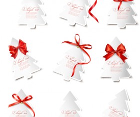 Exquisite ribbon bow gift cards vector set 19