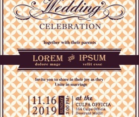Exquisite vector wedding invitation cards set 01