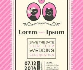 Exquisite vector wedding invitation cards set 02