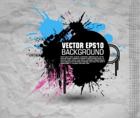Fashion splash effect with grunge background vector 02
