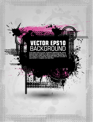 Fashion splash effect with grunge background vector 03