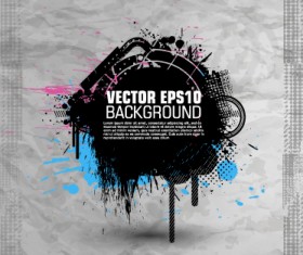 Fashion splash effect with grunge background vector 05