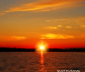 Fiery red sunset background art 03