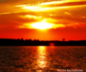 Fiery red sunset background art 05