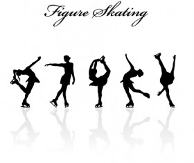 Figure skating design vector silhouettes