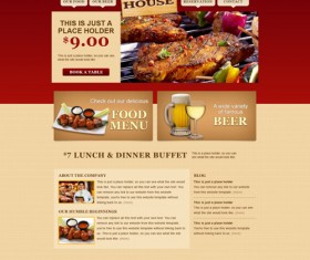 Fine food and buffet website template psd