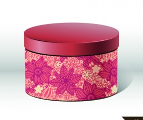 Floral package box cover vector material 01