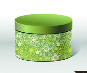 Floral package box cover vector material 02