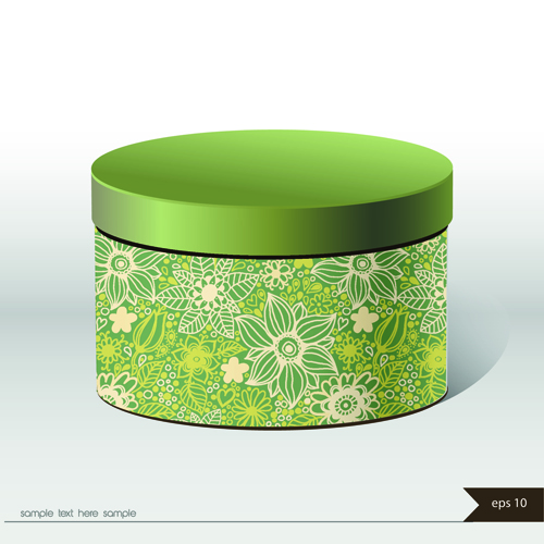 Floral package box cover vector material 02