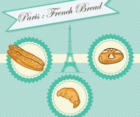 French bread creative background vector