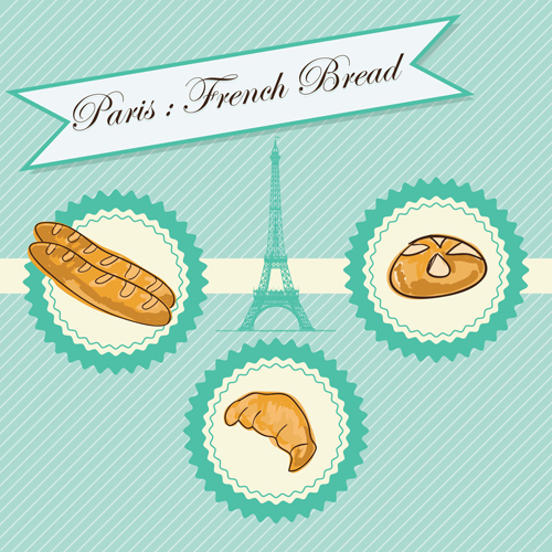 French bread creative background vector