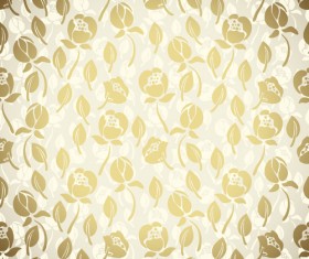 Golden flower seamless pattern vector