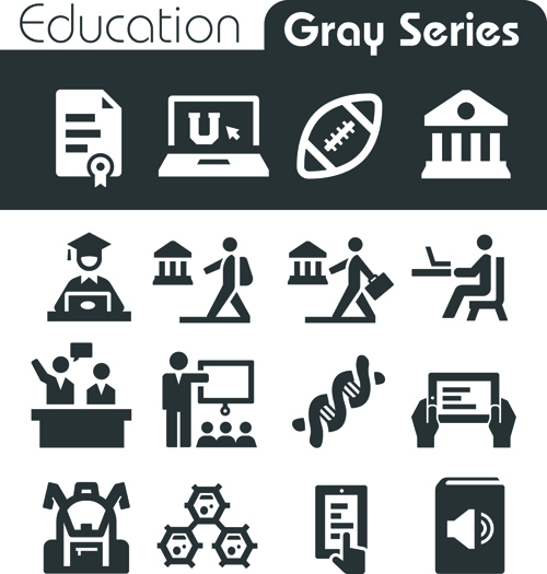 Gray series social icons vector set 03
