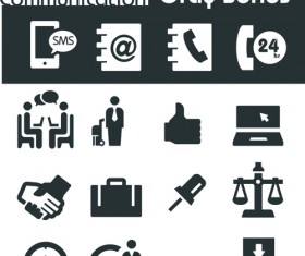 Gray series social icons vector set 05