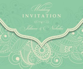 Gray vintage style floral invitations cards vector 08