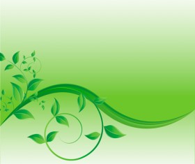 Green leaves wave creative background vector