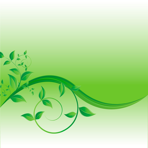 Green leaves wave creative background vector