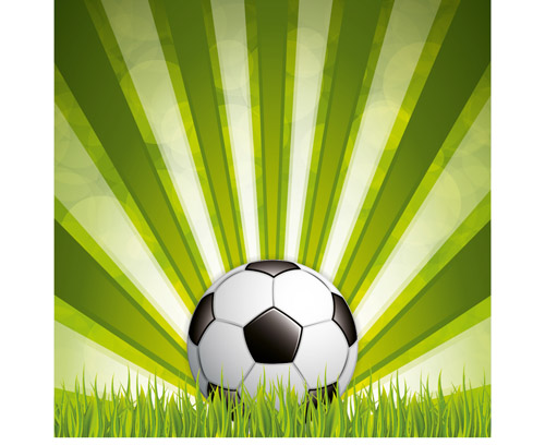 Green style soccer background vector material 01